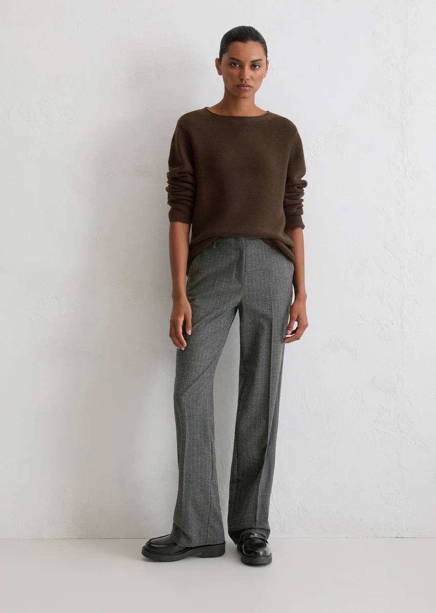 Knitted sweater regular made from organic cotton