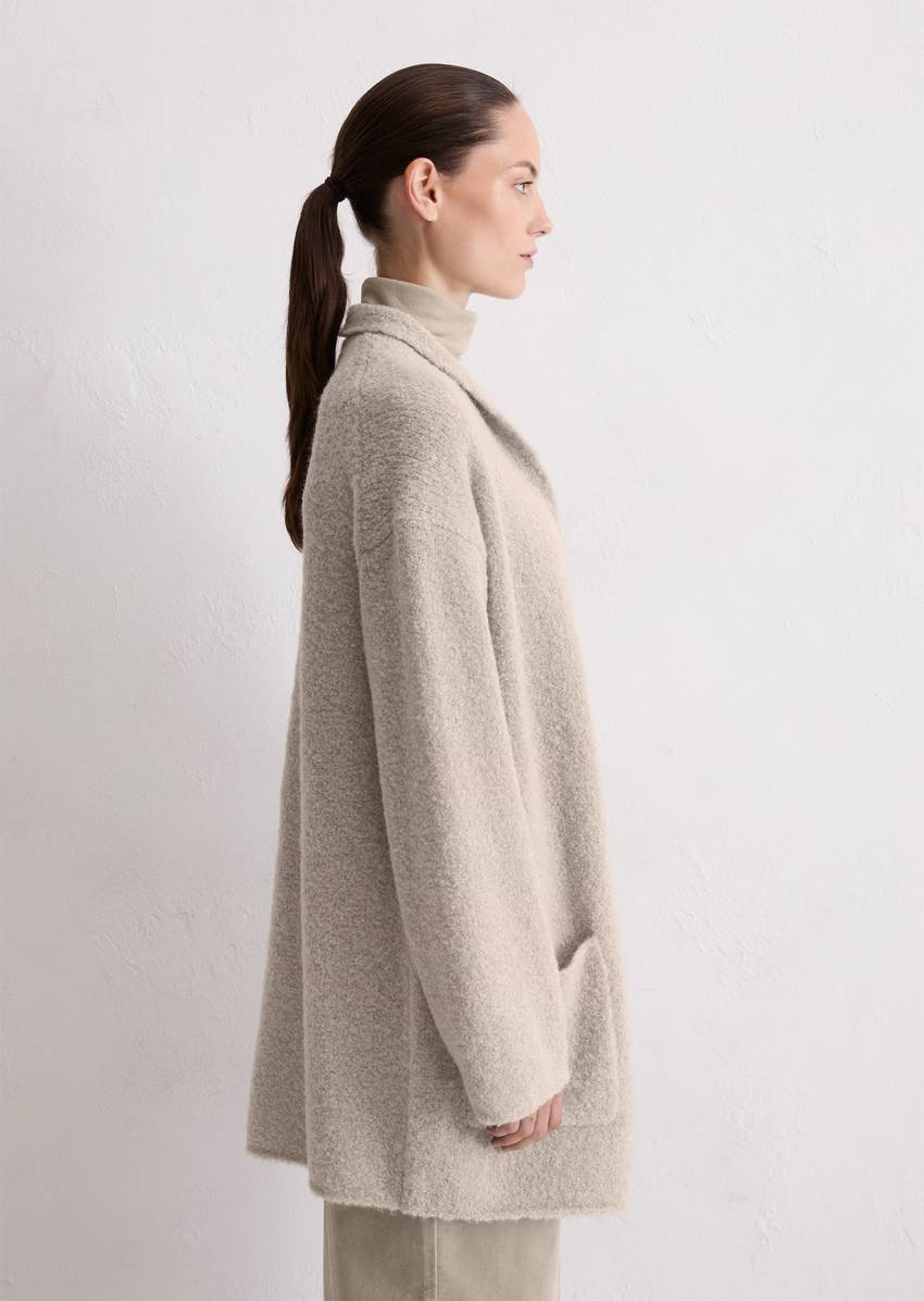 Bouclé cardigan regular made from a virgin wool/alpaca wool mix