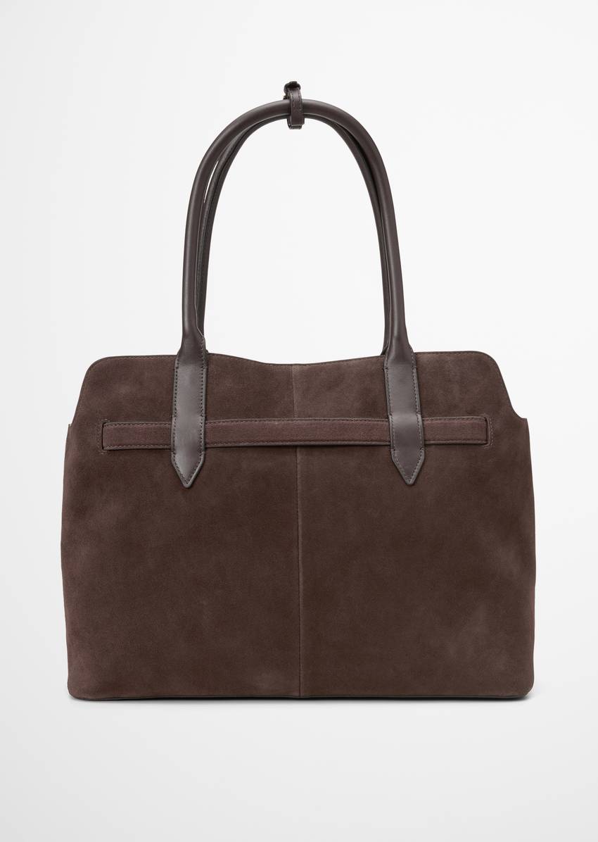 Shopper large made from soft suede cowhide