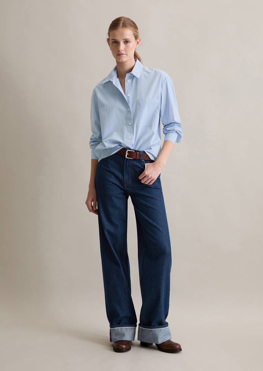 Relaxed striped blouse made from Papertouch Poplin