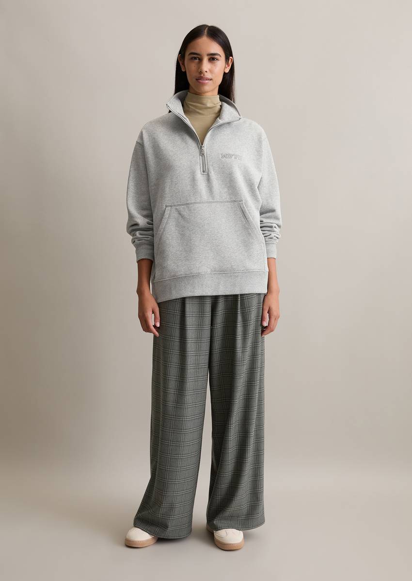 Troyer sweatshirt relaxed made from pure organic cotton