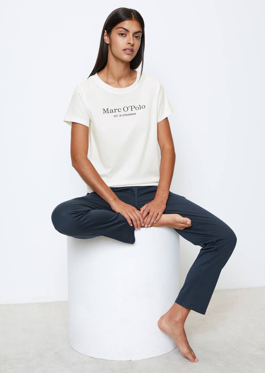 Short-sleeved lounge shirt made from organic cotton jersey