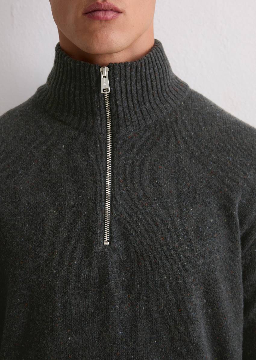 Troyer regular made from speckled tweed yarn