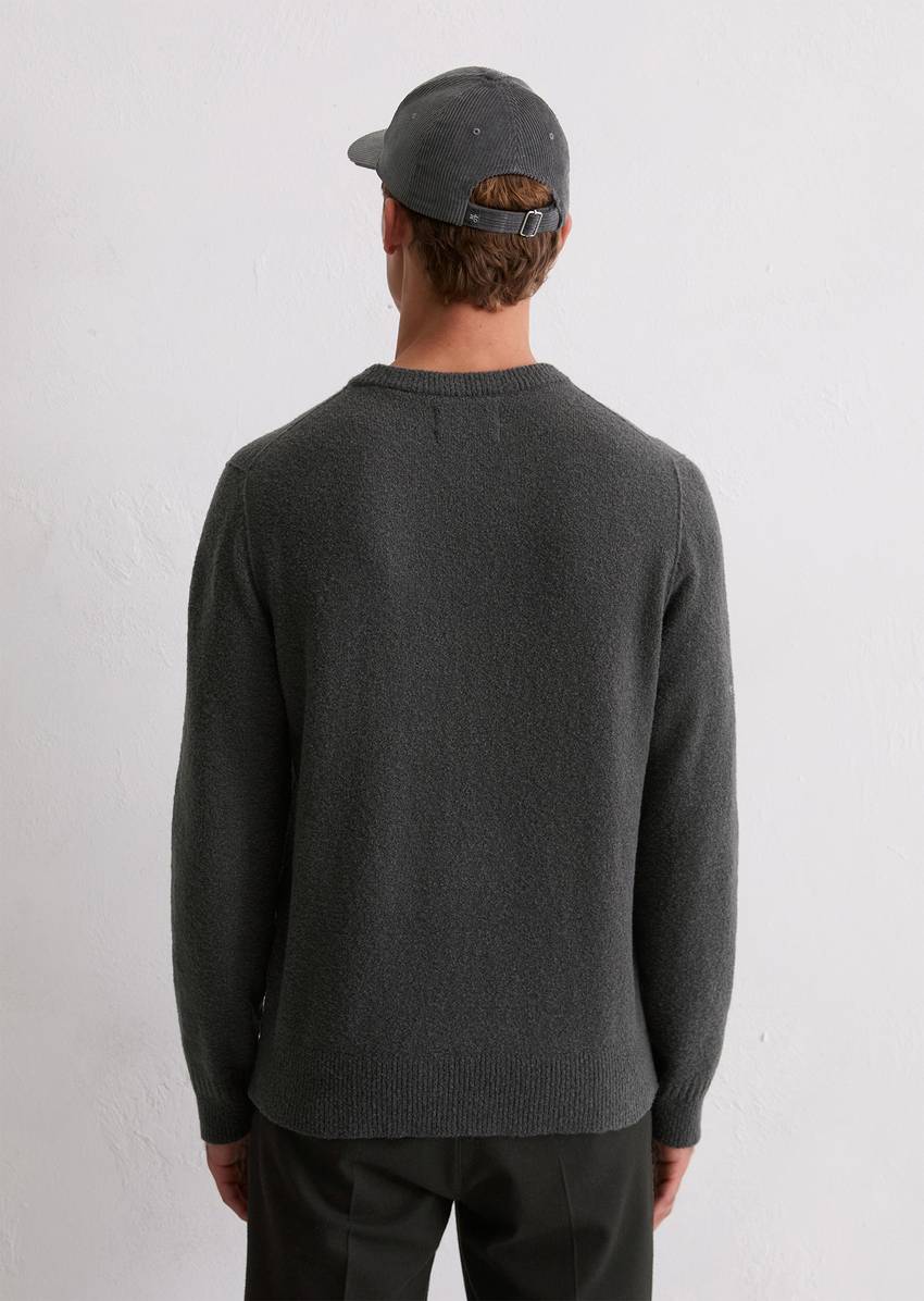 Sweater regular made from a textured wool blend