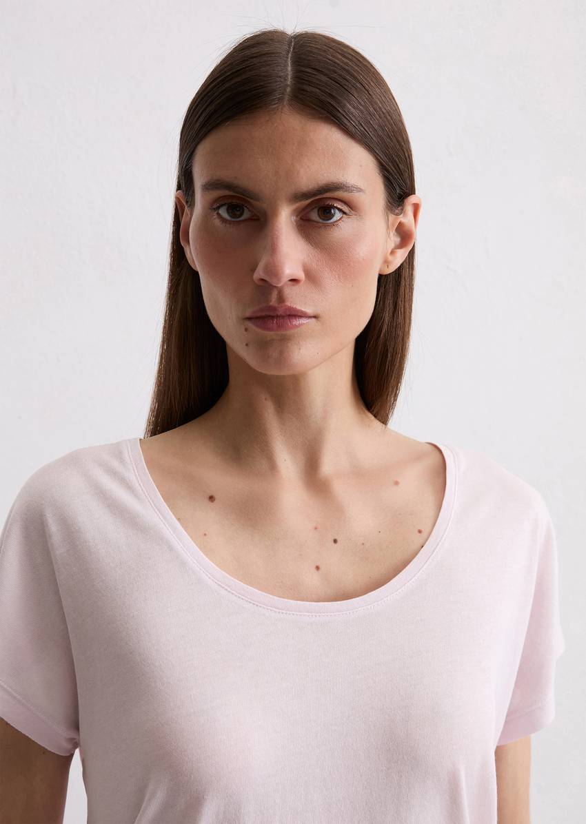 T-shirt regular made from a viscose/organic cotton blend