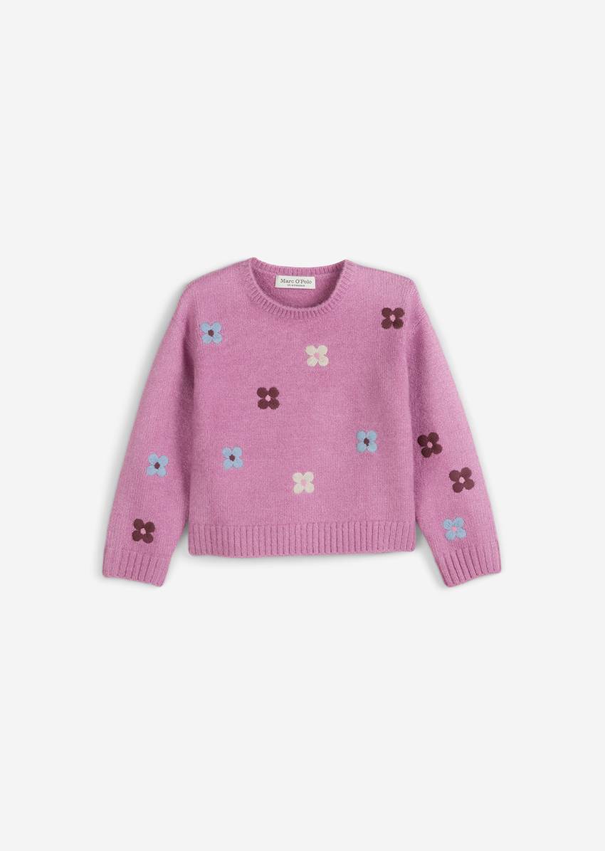 KIDS-GIRLS sweater with floral embroidery