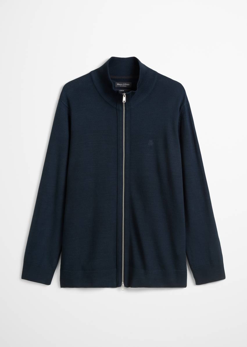 Zipper training jacket made from fine organic cotton piqué