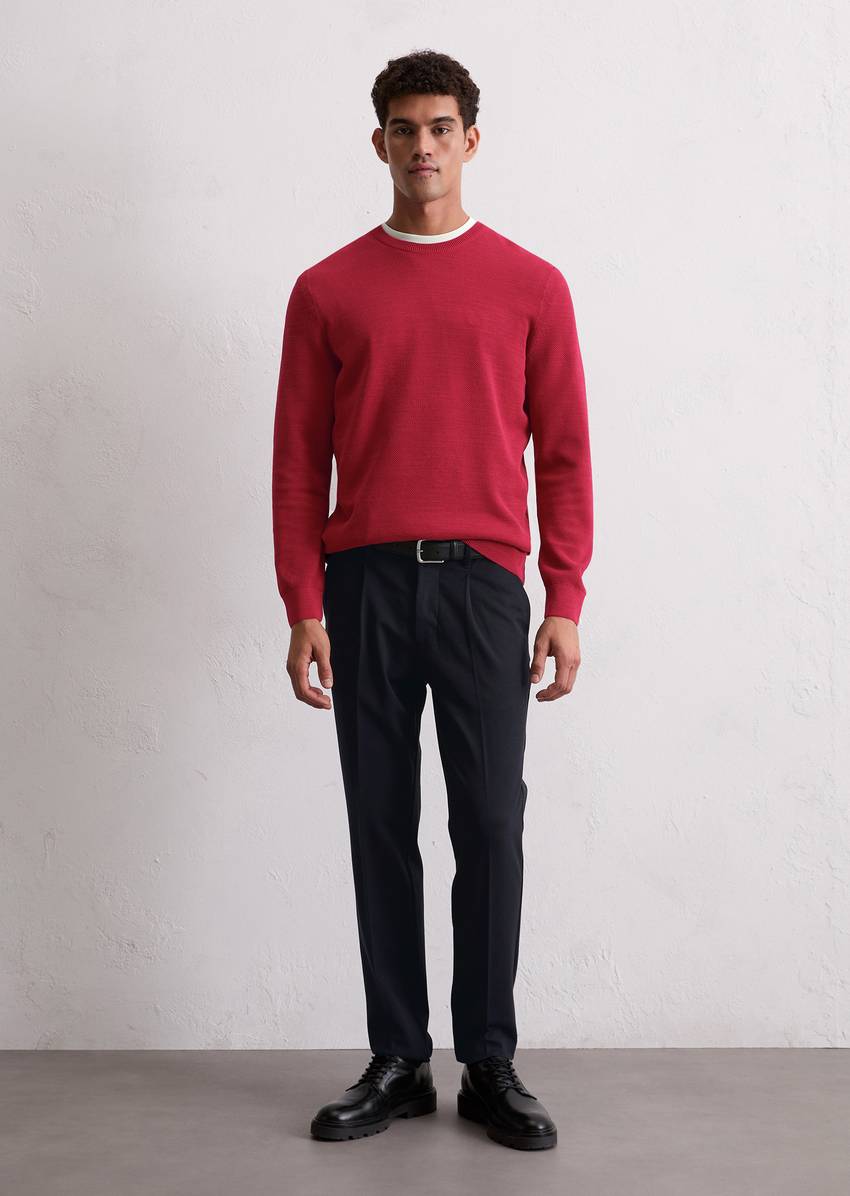 Sweater regular made from organic cotton piqué