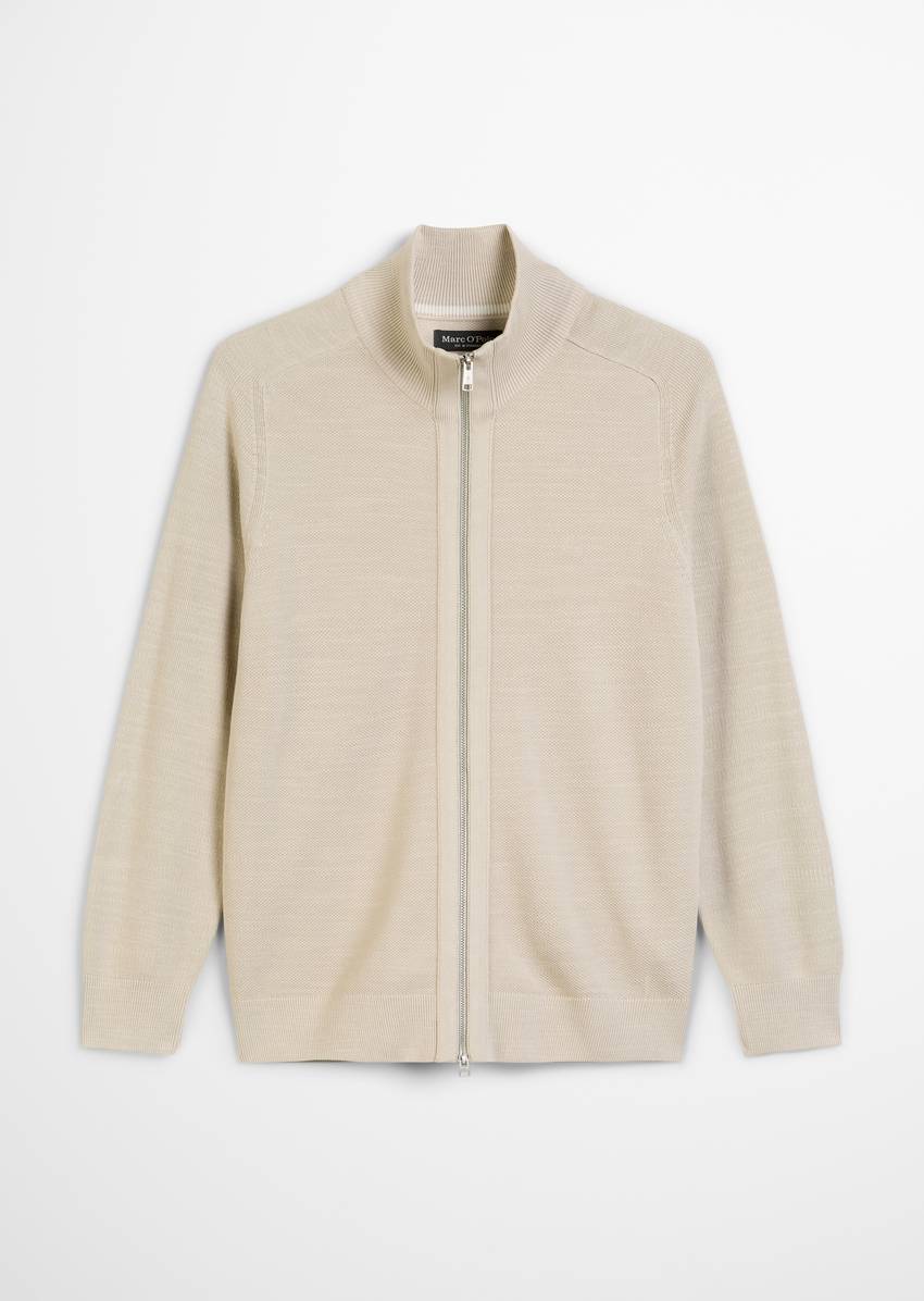 Zipper training jacket made from fine organic cotton piqué