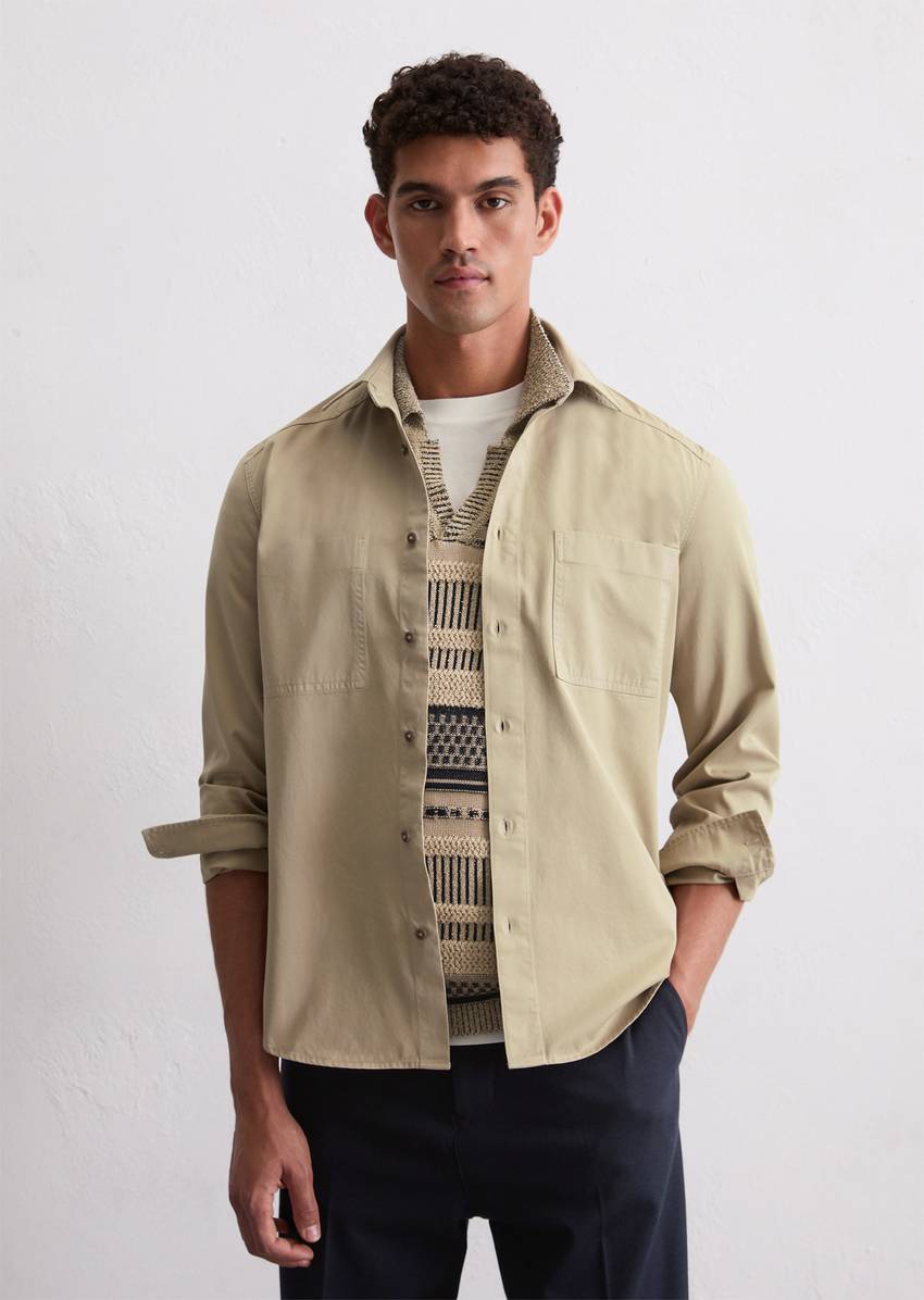 Regular shirt made from soft organic cotton twill