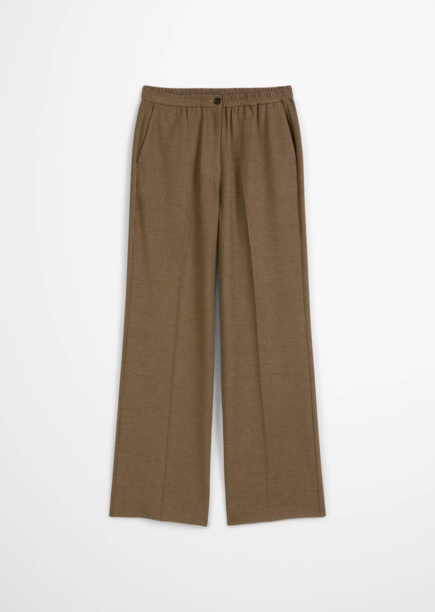 Checked jogger pants relaxed with yarn-dyed check pattern