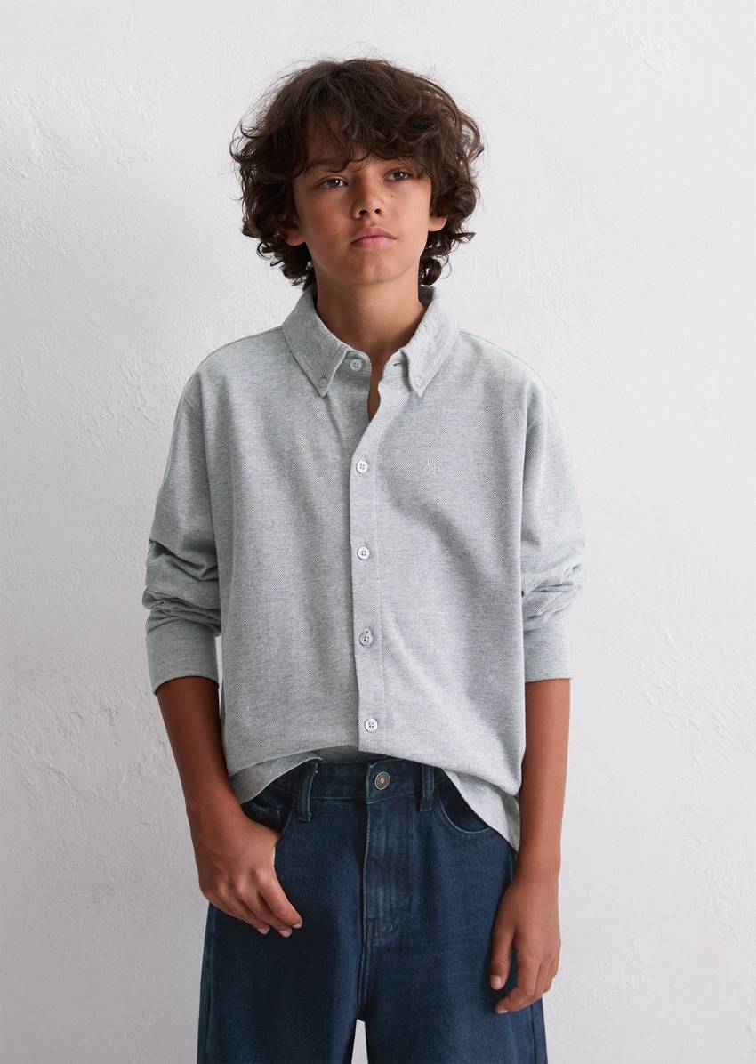 TEENS-BOYS shirt with yarn-dyed check pattern
