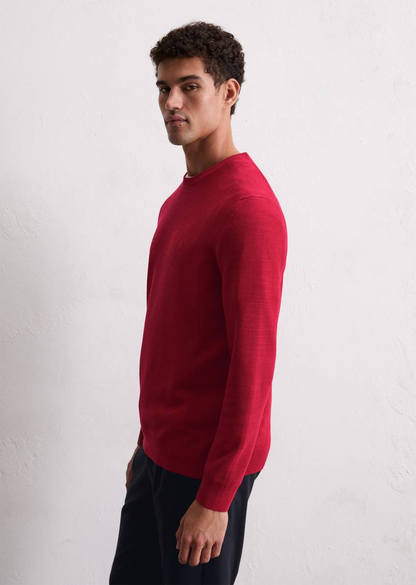 Sweater regular made from organic cotton piqué