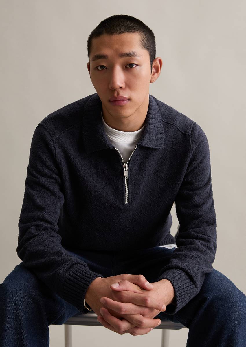 Bouclé knit sweater relaxed made from organic cotton