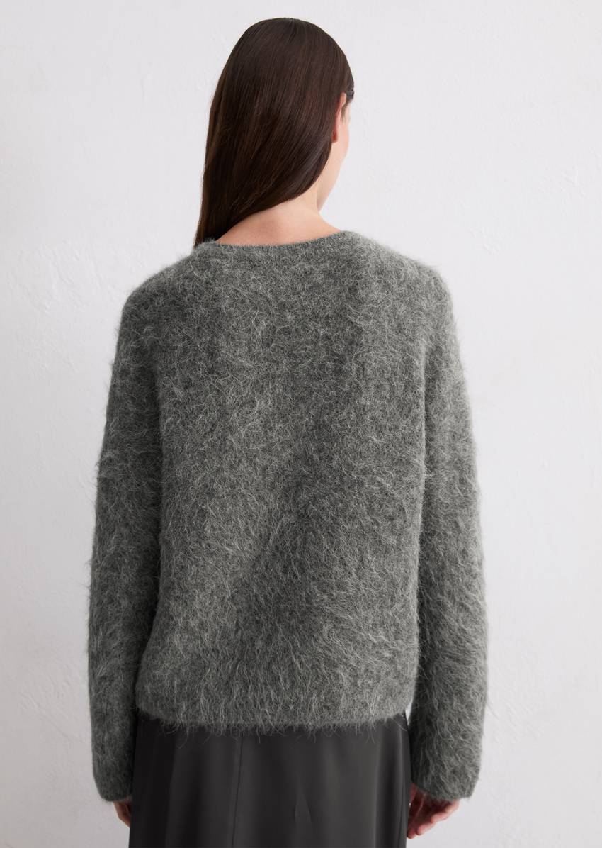 Knitted sweater regular made from a cuddly alpaca wool mix