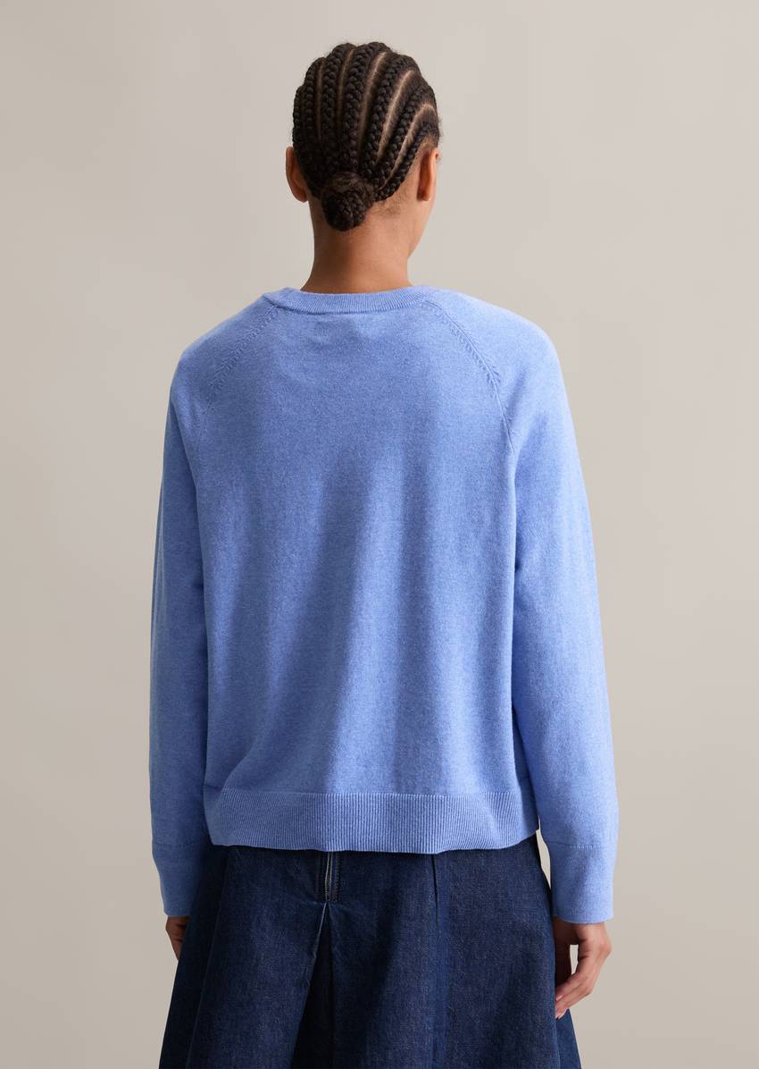 Knitted sweater regular made from soft cotton stretch