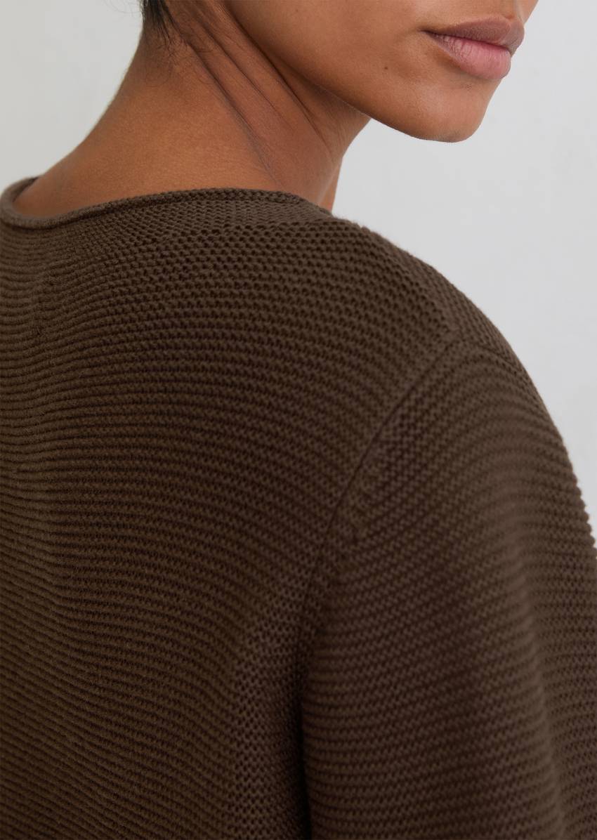 Knitted sweater regular made from organic cotton