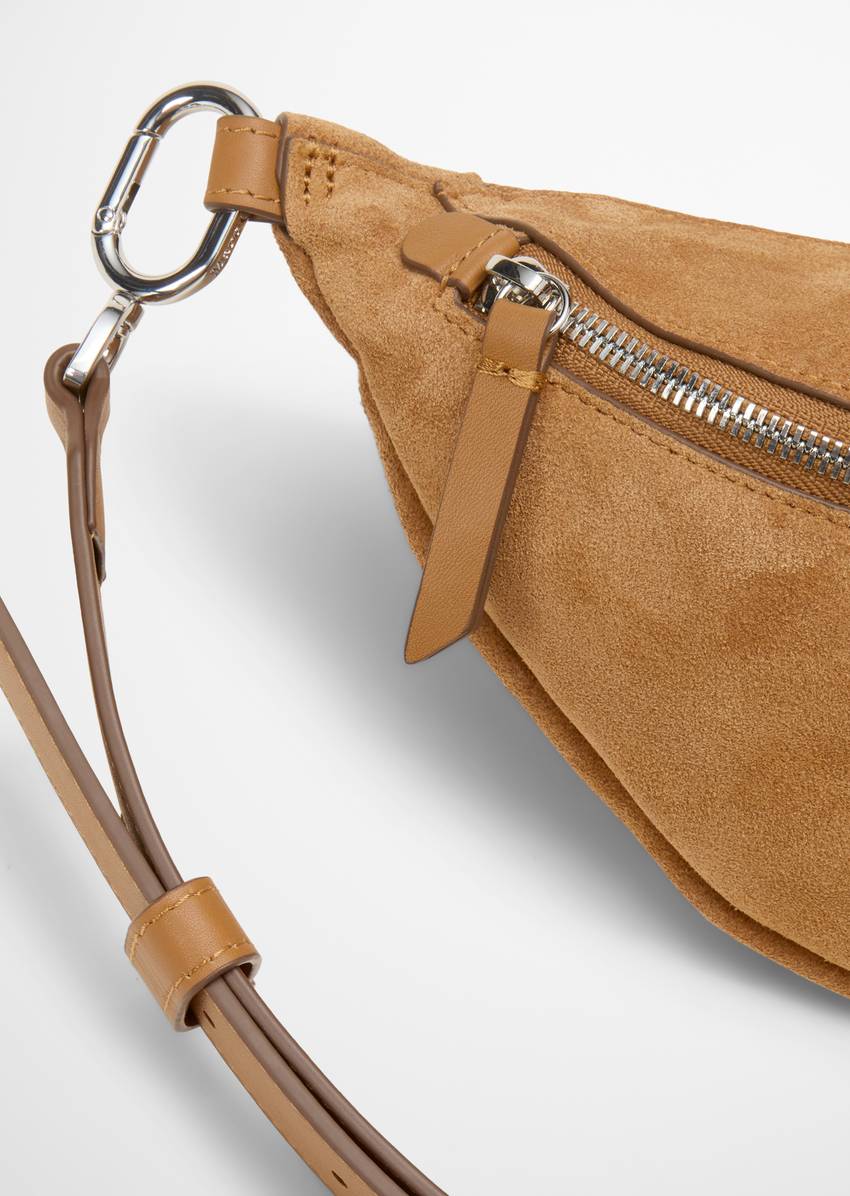 Fanny pack made from soft suede cowhide