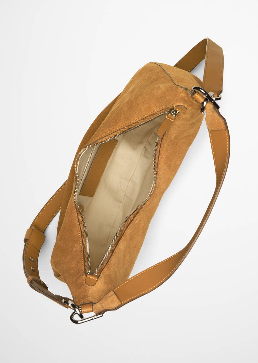 Hobo bag medium made from soft suede cowhide