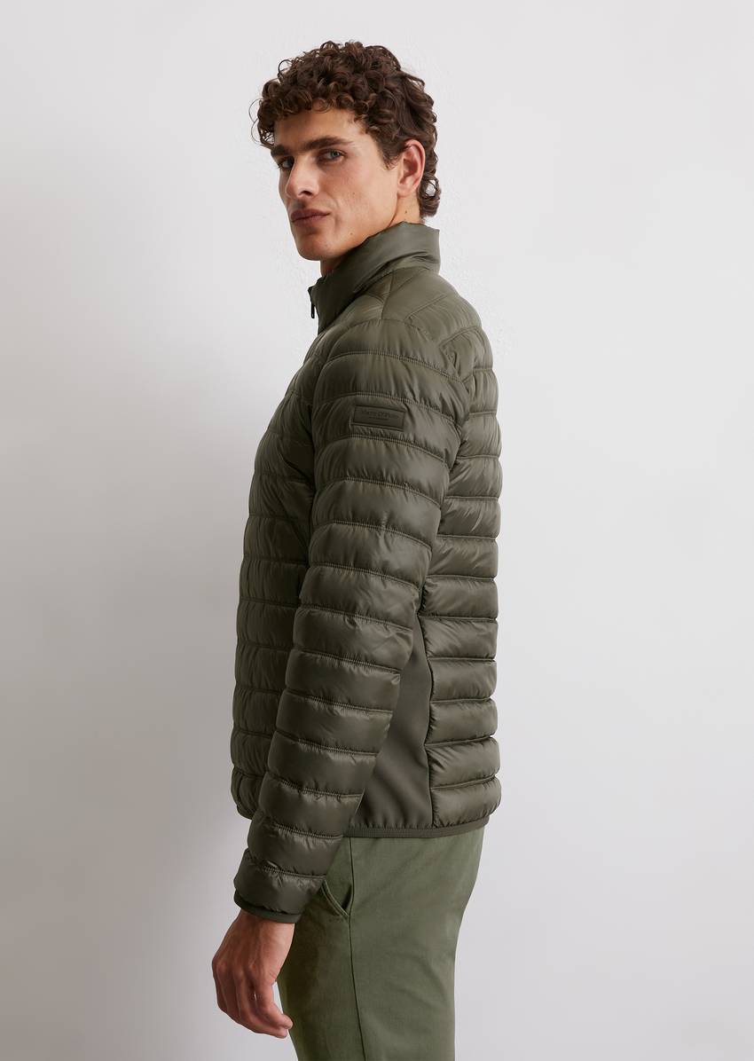 Quilted jacket regular with softshell inserts