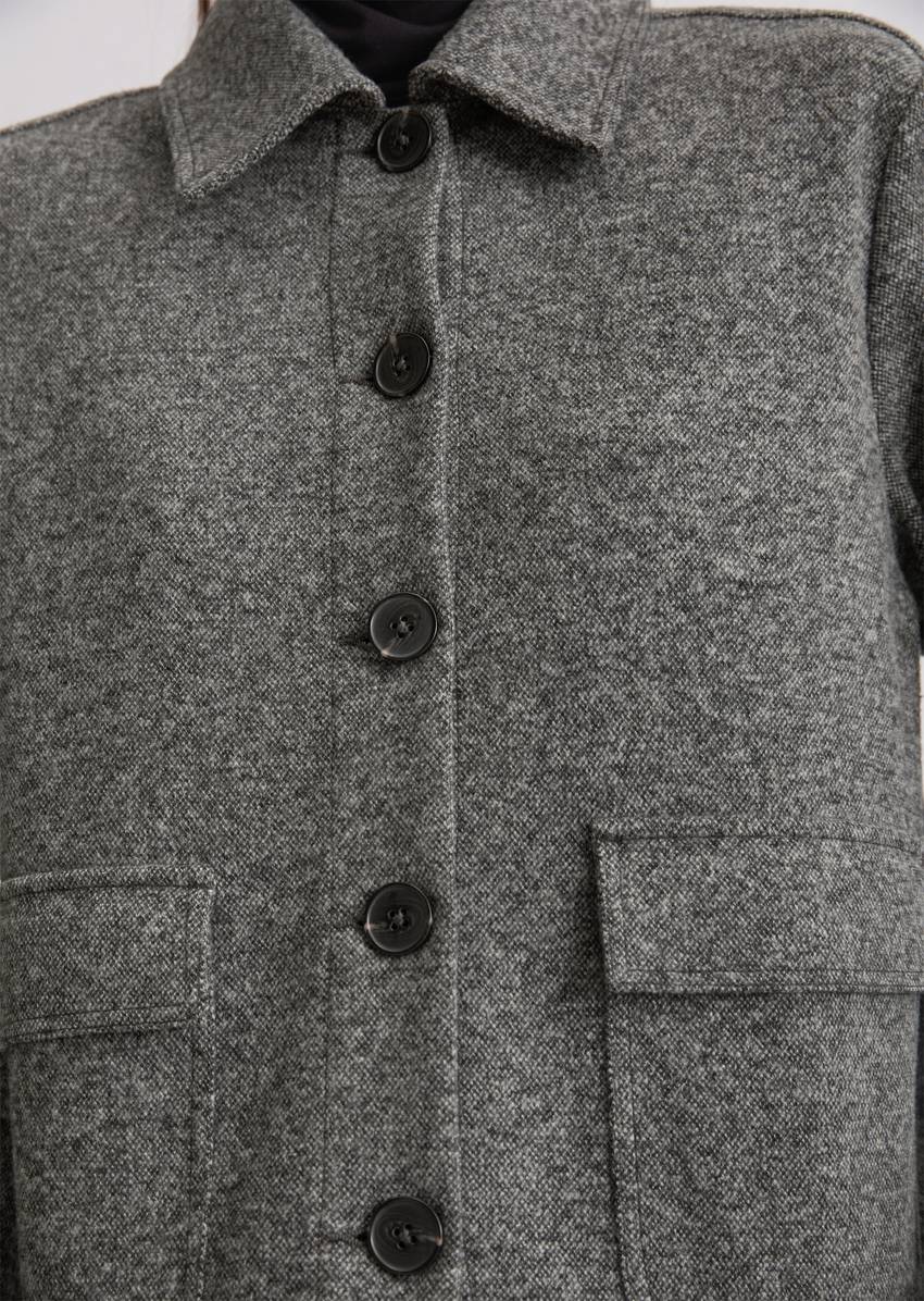 Tweed jersey jacket regular made from an organic cotton blend