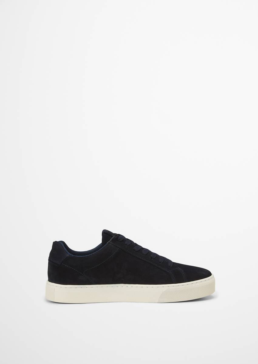 Cup sole sneaker made from soft suede