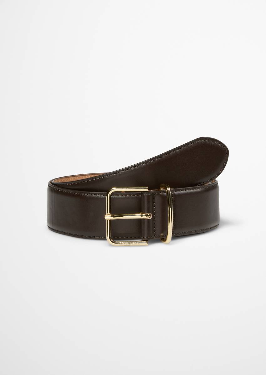 Belt with gold-colored buckle and loop