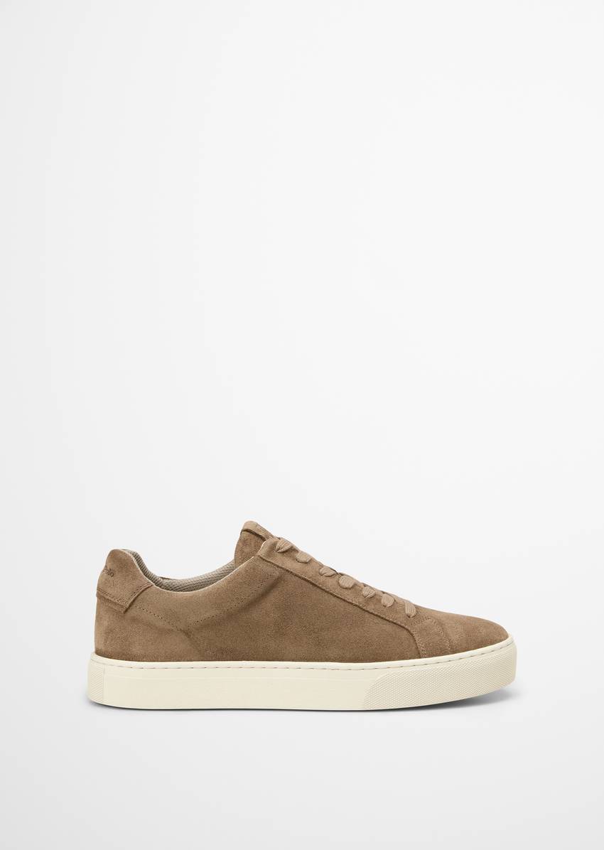 Cup sole sneaker made from soft suede