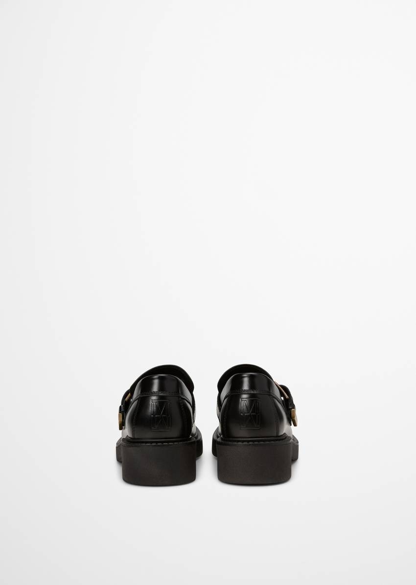 Loafer with strap and buckle