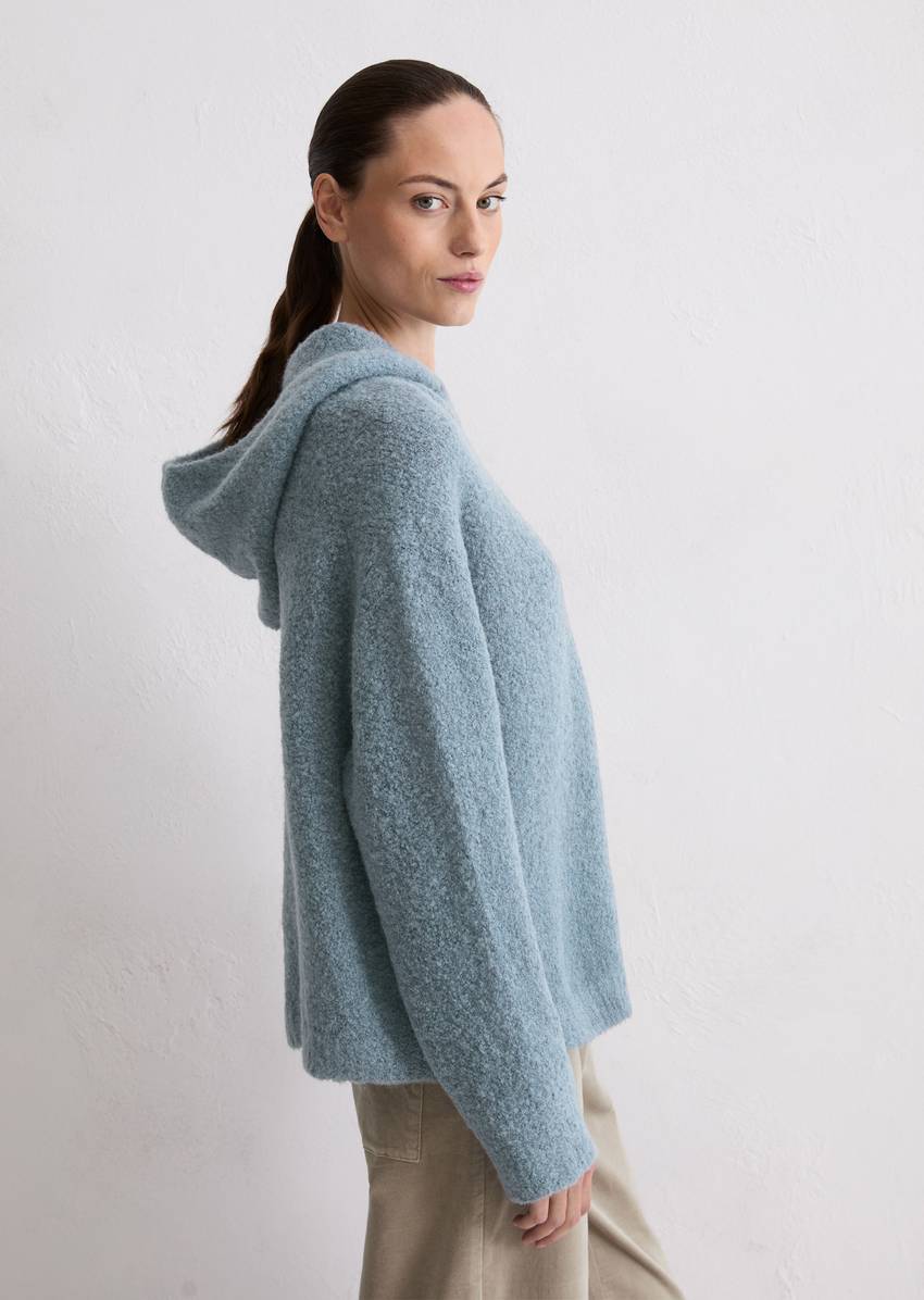 Bouclé hoodie loose made from a virgin wool/alpaca wool mix