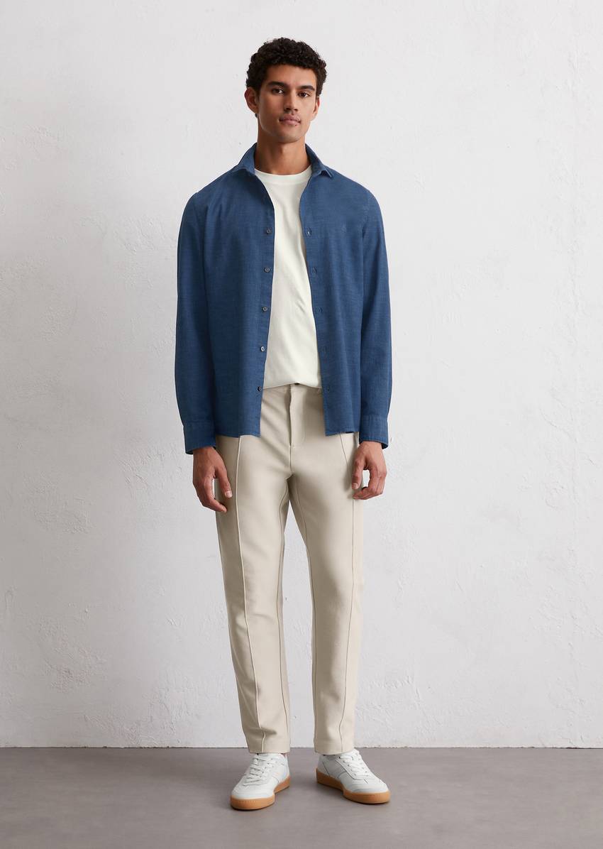 Shirt shaped made from lightweight organic cotton chambray