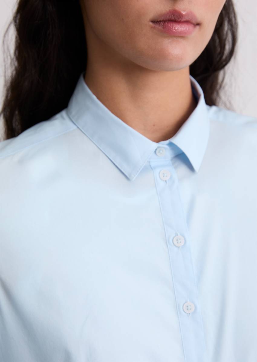 Long sleeve blouse in stretch poplin quality
