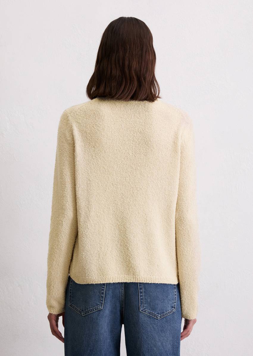 Knitted sweater regular made from bouclé yarn