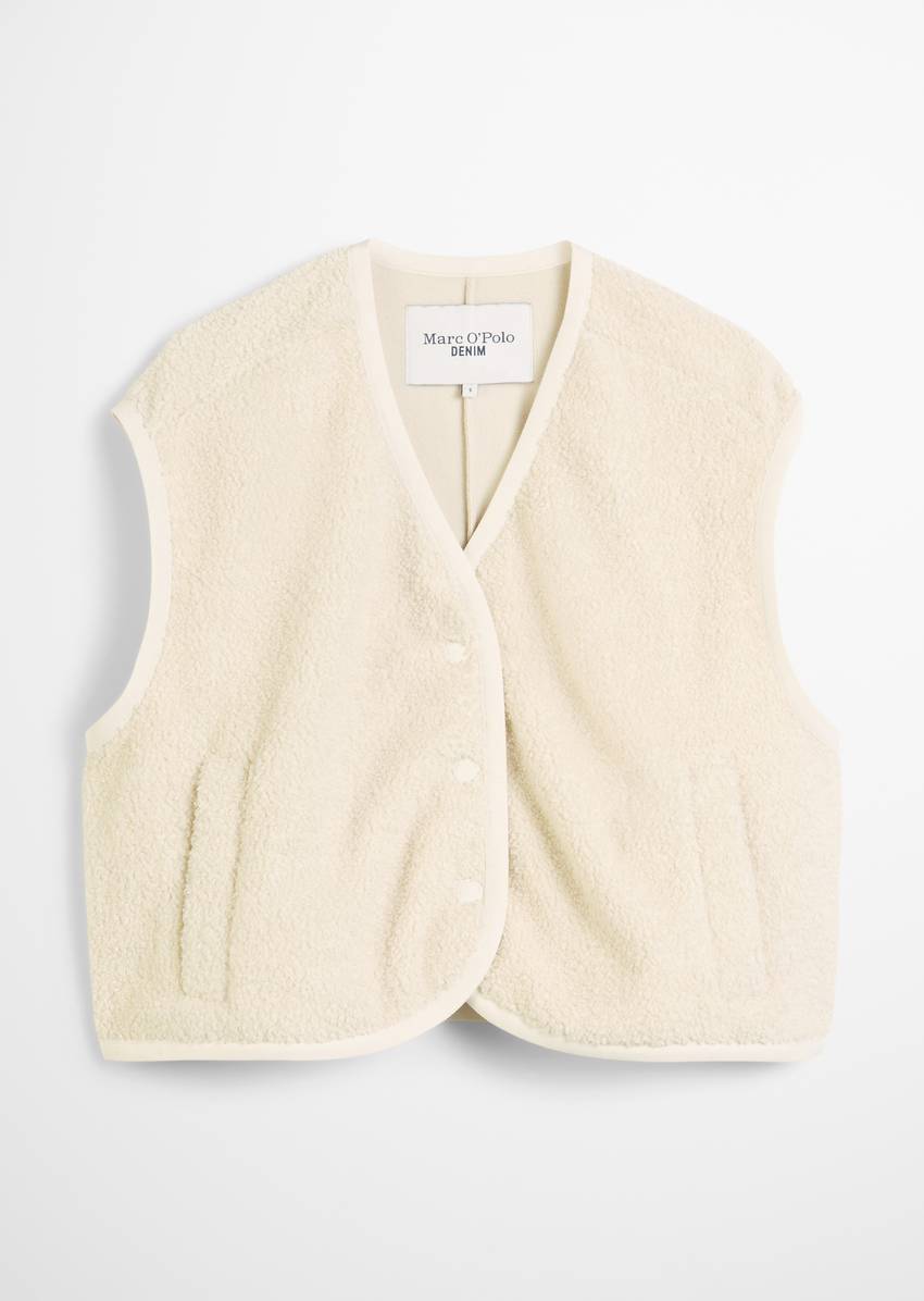 Curly sweat vest relaxed made from recycled polyester