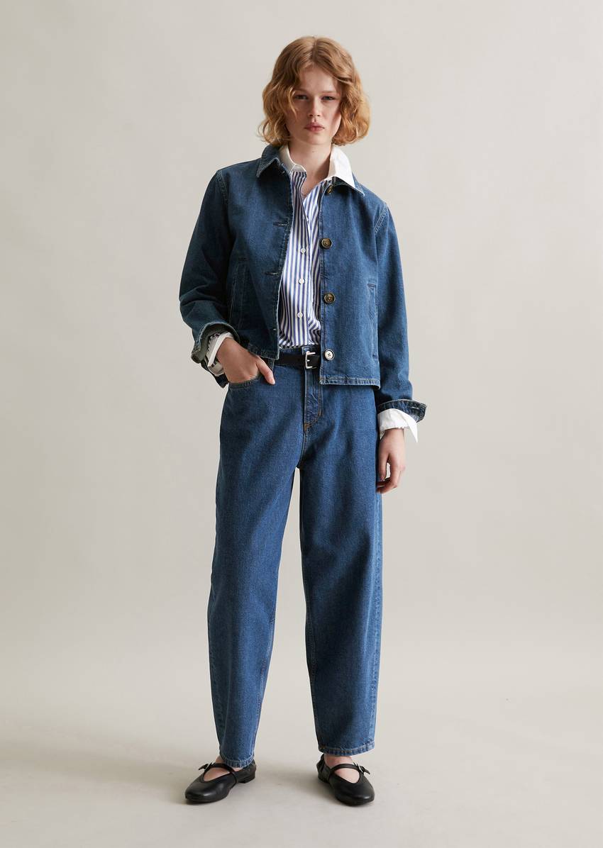 Cropped denim jacket made from pure organic cotton