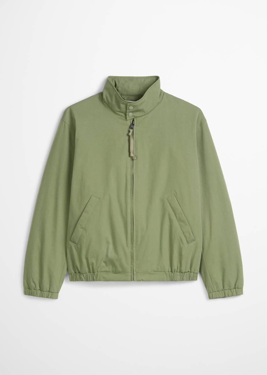 Harrington jacket with elastic waistband