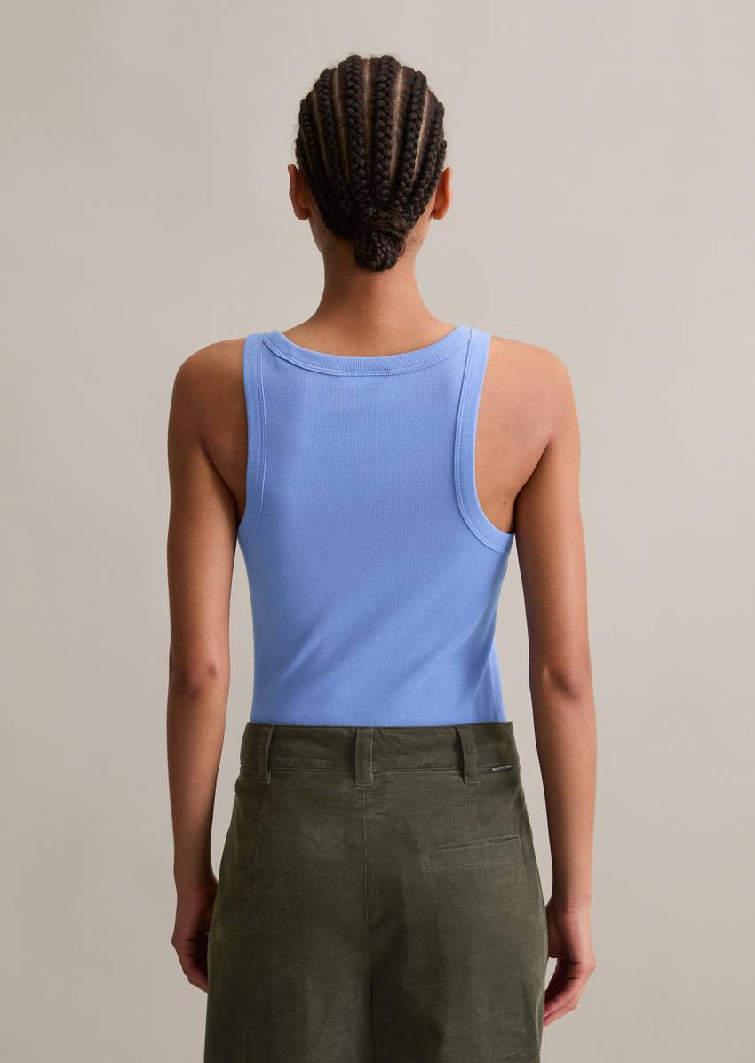 Ribbed tank top slim made from organic cotton stretch jersey