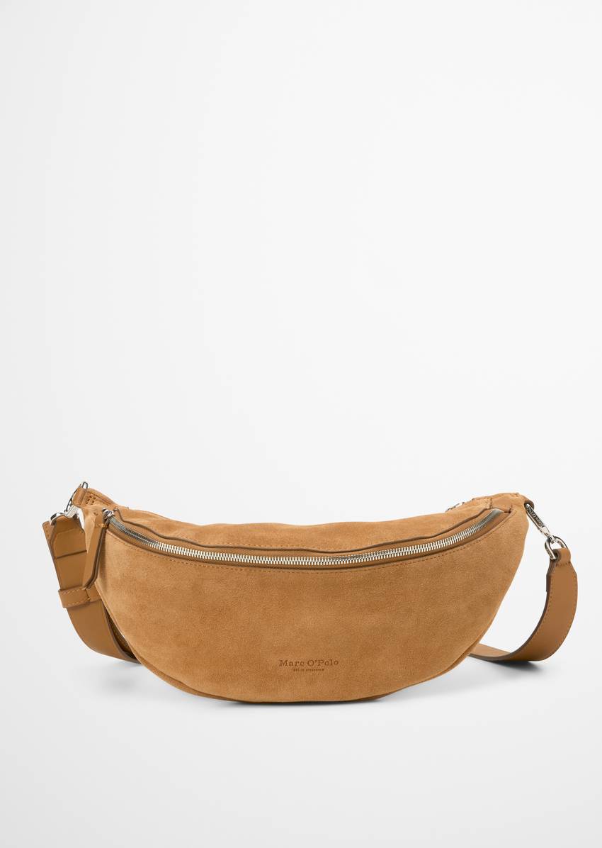 Fanny pack made from soft suede cowhide