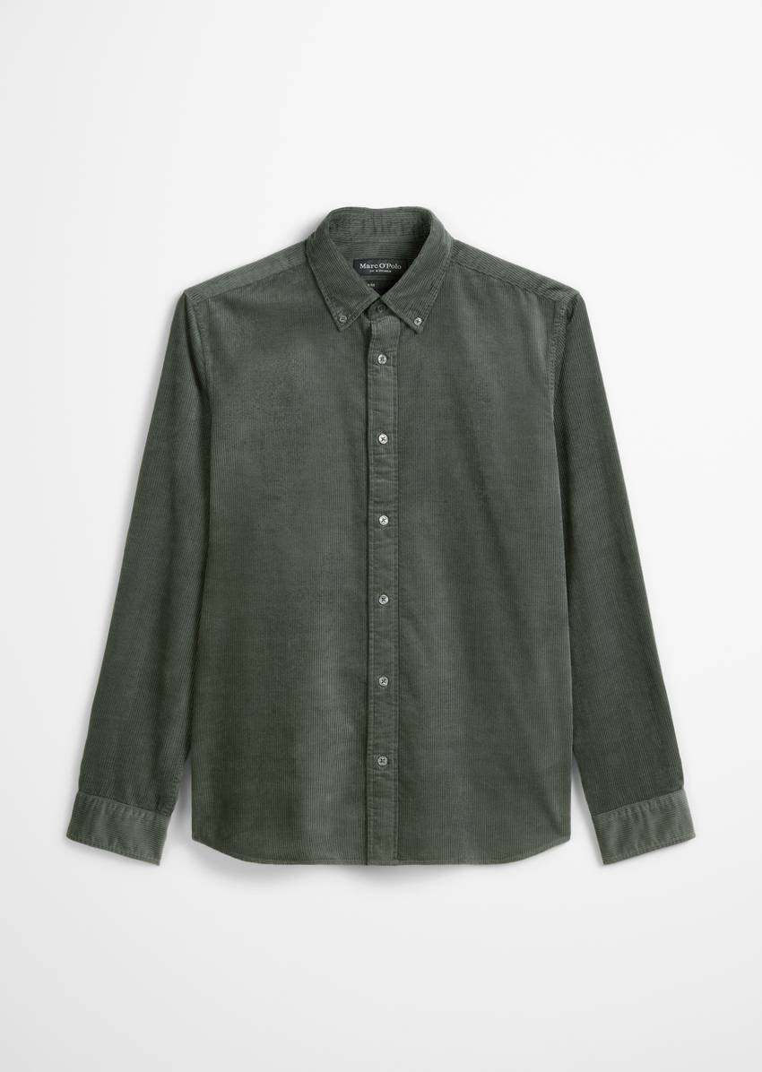 Corduroy shirt regular with button-down collar