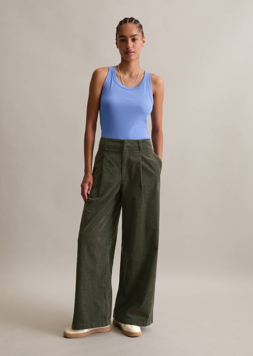 Ribbed tank top slim made from organic cotton stretch jersey