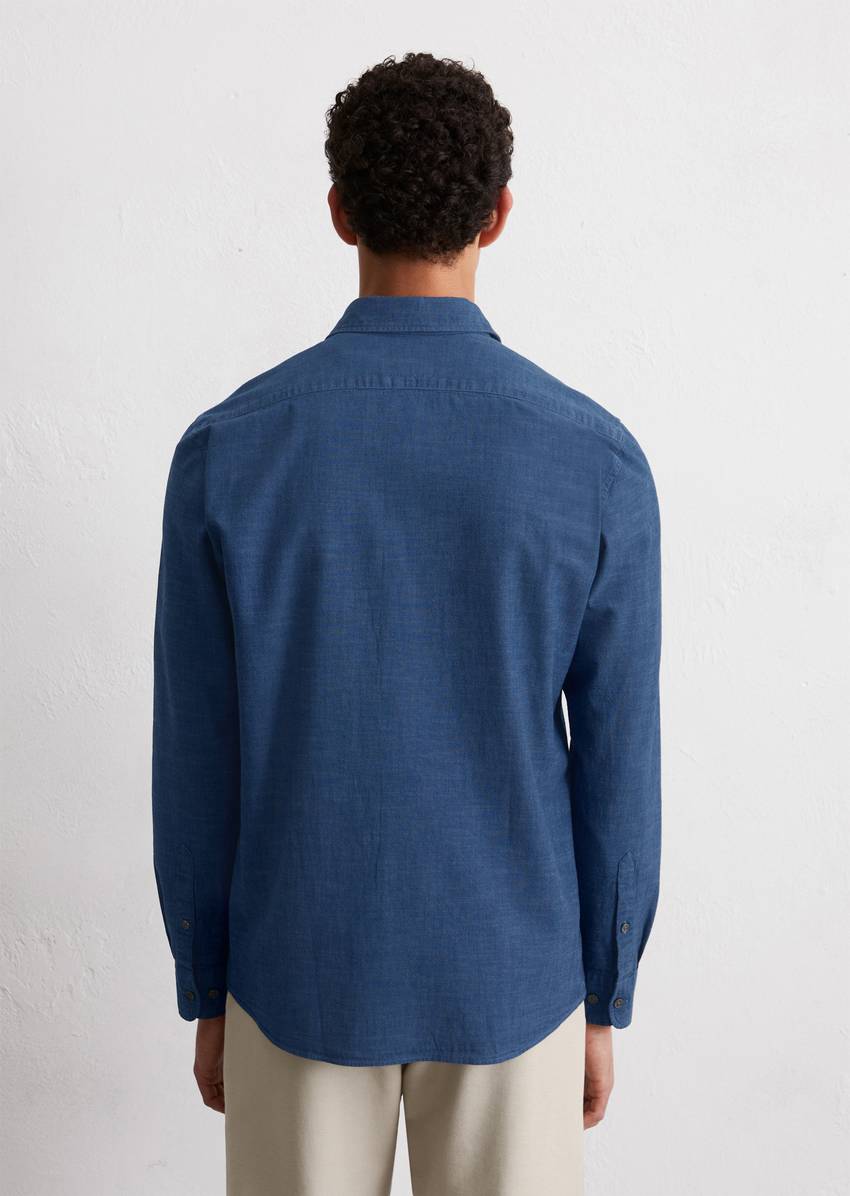 Shirt shaped made from lightweight organic cotton chambray