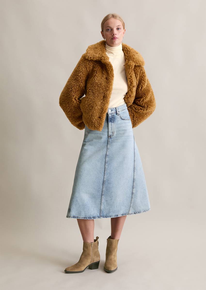 Teddy jacket regular made from soft curly plush