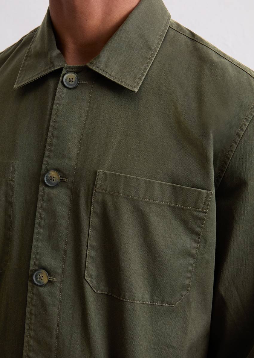 Overshirt made from high-quality coated twill