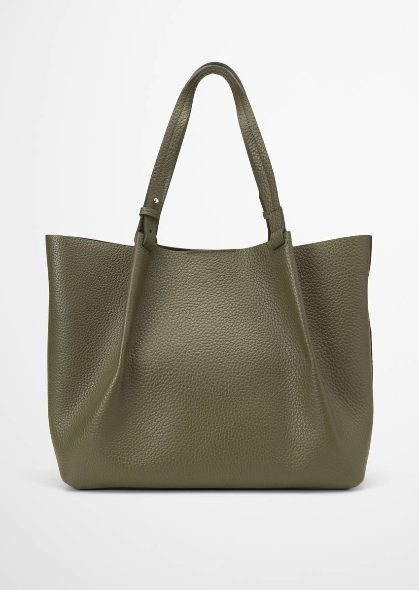 Shopper medium made from grained cowhide