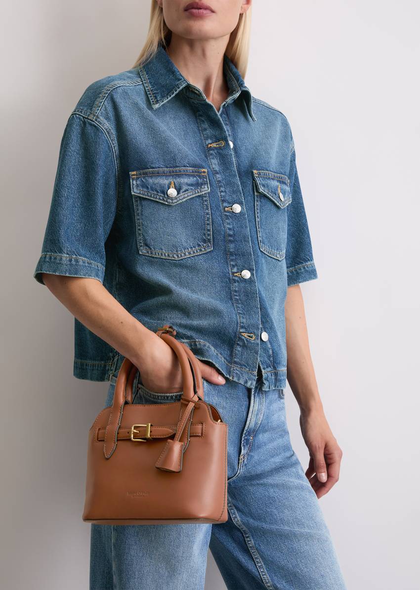 Crossbody bag small made from fine cowhide