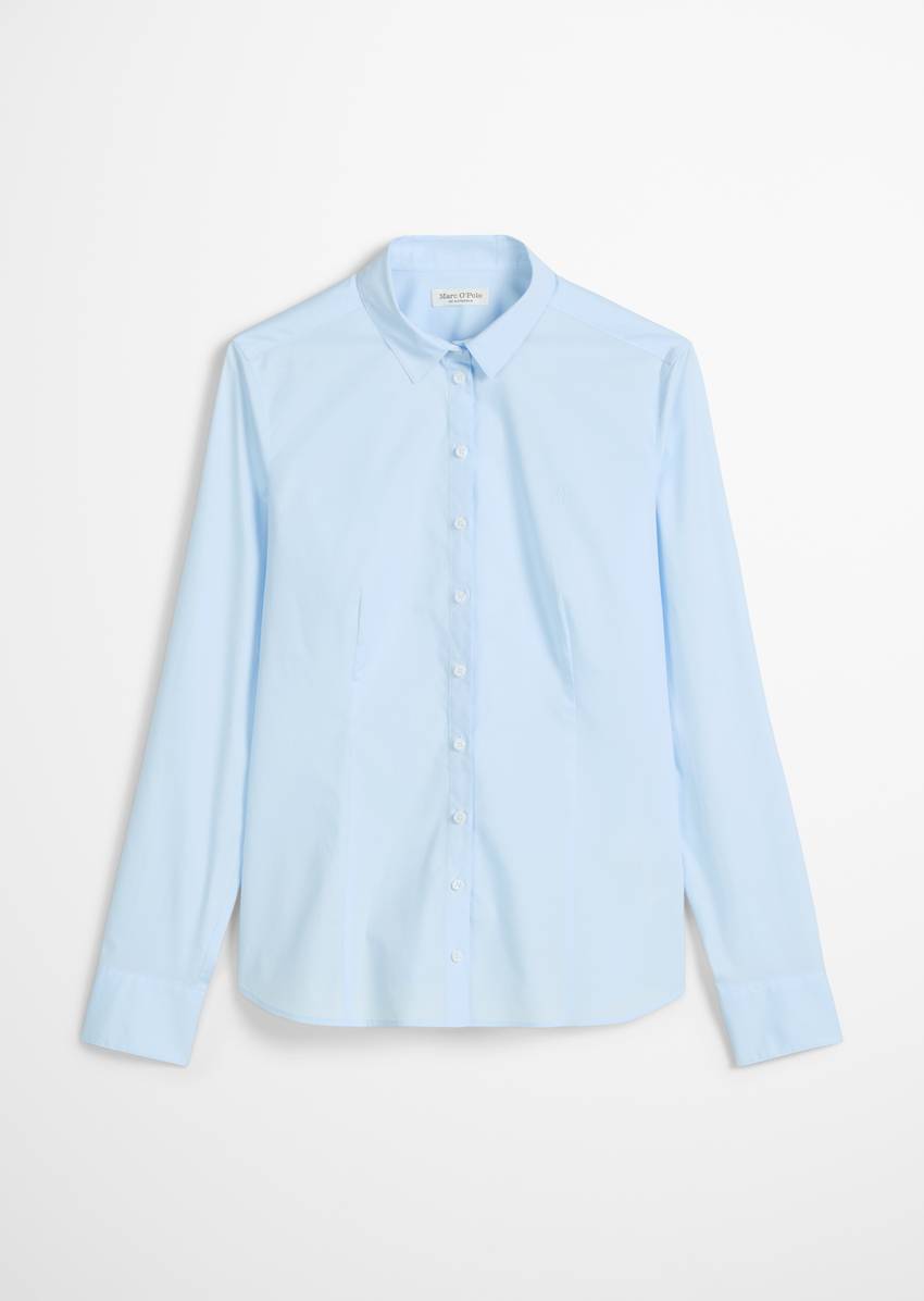 Long sleeve blouse in stretch poplin quality