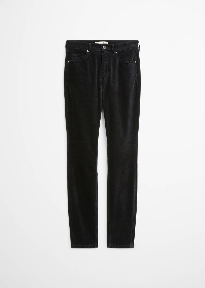 Velvet pants model Alkea slim made from an organic cotton stretch blend