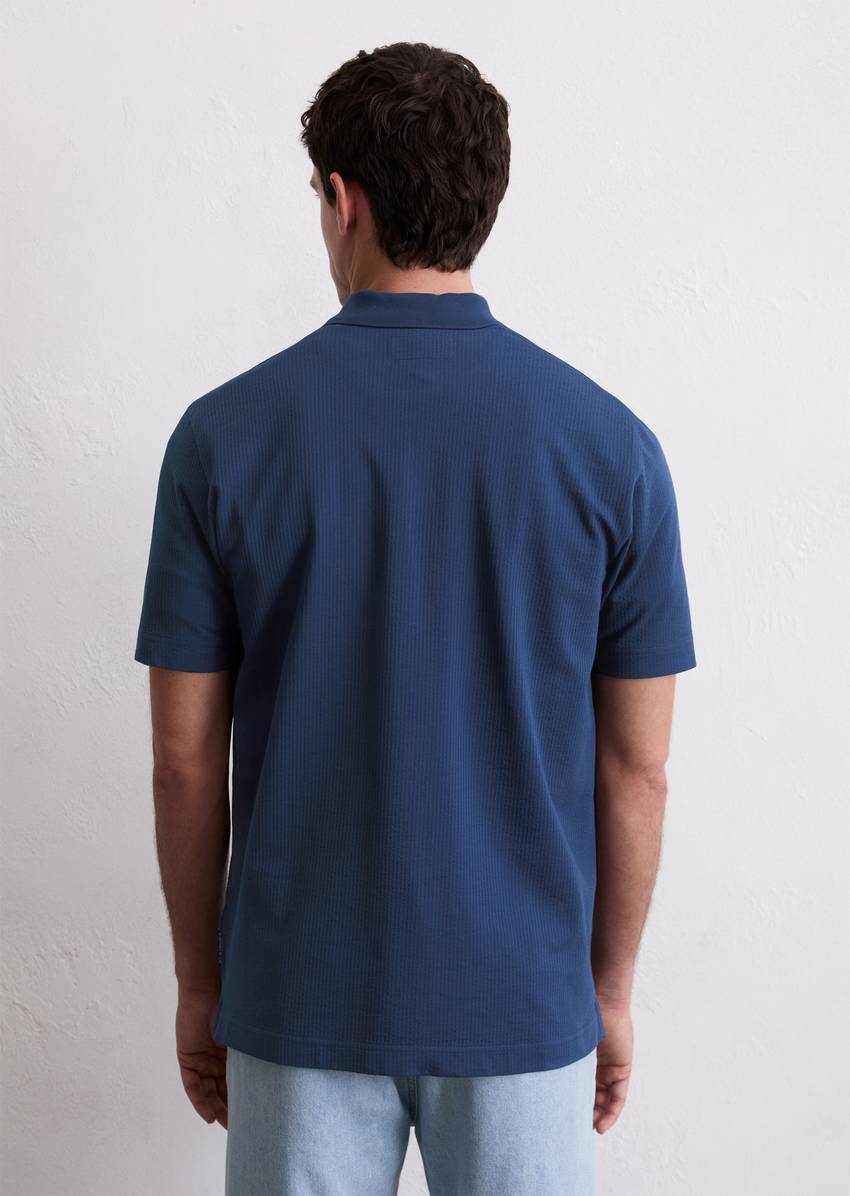 DfC polo shirt seersucker regular made from an organic cotton blend