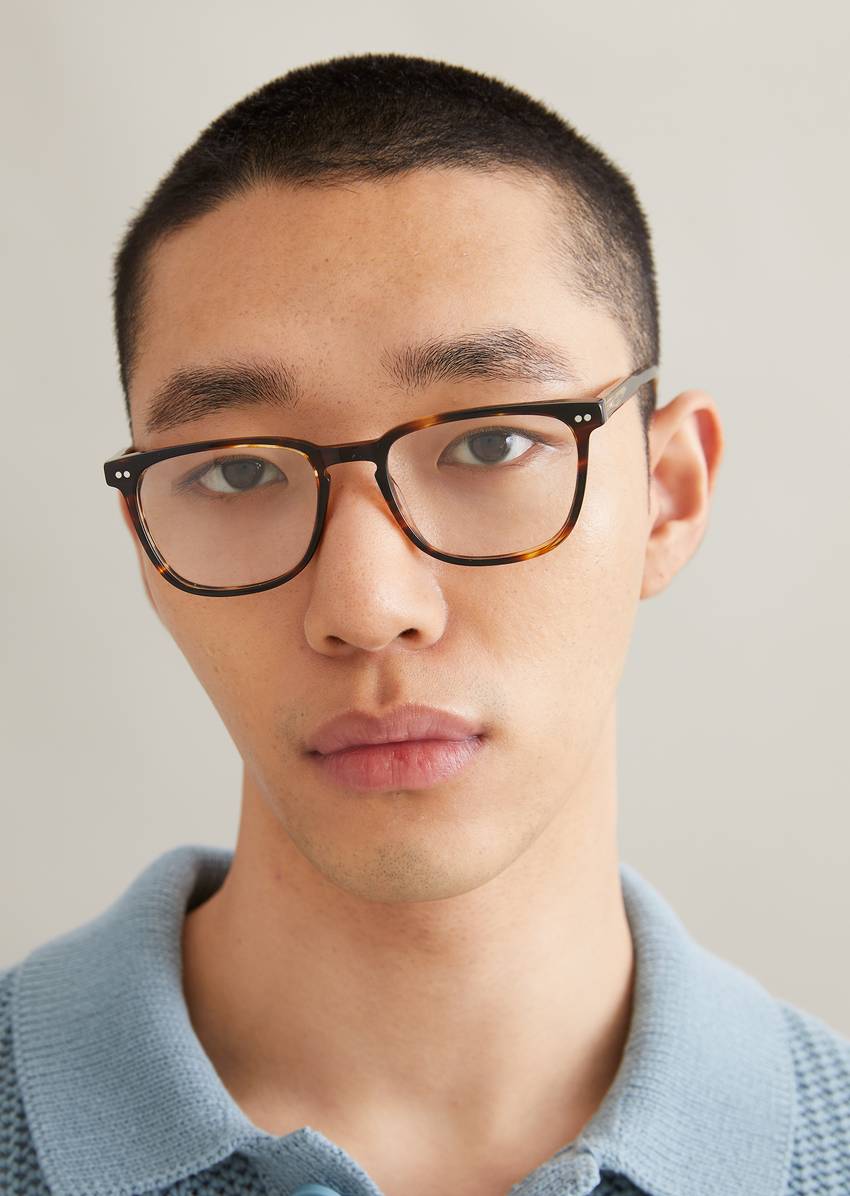 Men's glasses made from lightweight organic acetate