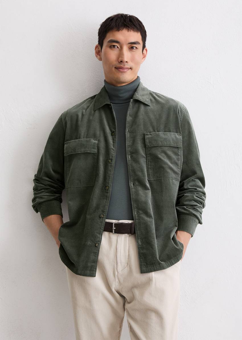 Corduroy shirt regular made from pure organic cotton